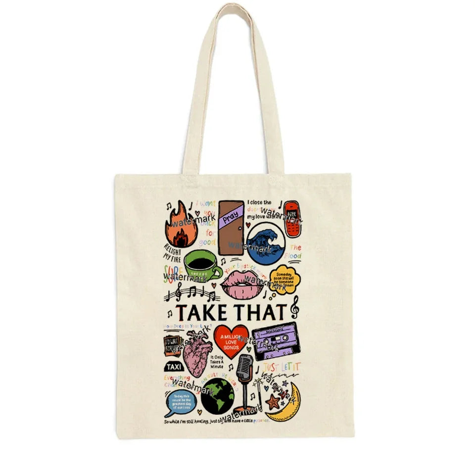 Take That Band Fan Gift Tote Bags Gift for Music Lover Bag Take That This Life on Tour 2024 Women's Handbag Canvas Tote Bag Y2k