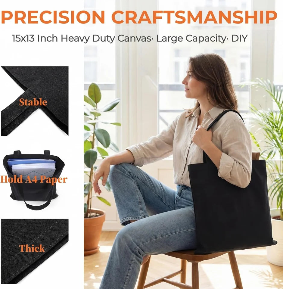 3/6/12/24Pcs Customized Logo Canvas Bag Reusable Grocery Shopping Cloth Bags Women's Handheld Shopping Bags 34x40cm