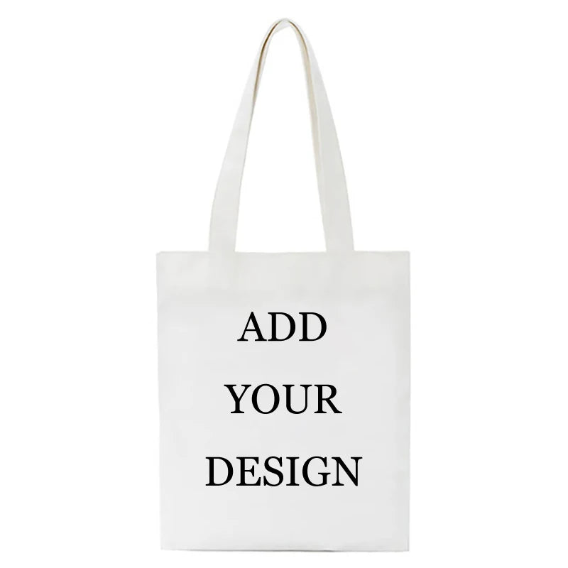Customized Canvas Bags Shopper Shoulder Bag Big Women Designer Handbags Shopping Tote Casual Woman Grocery Customizable Fabric