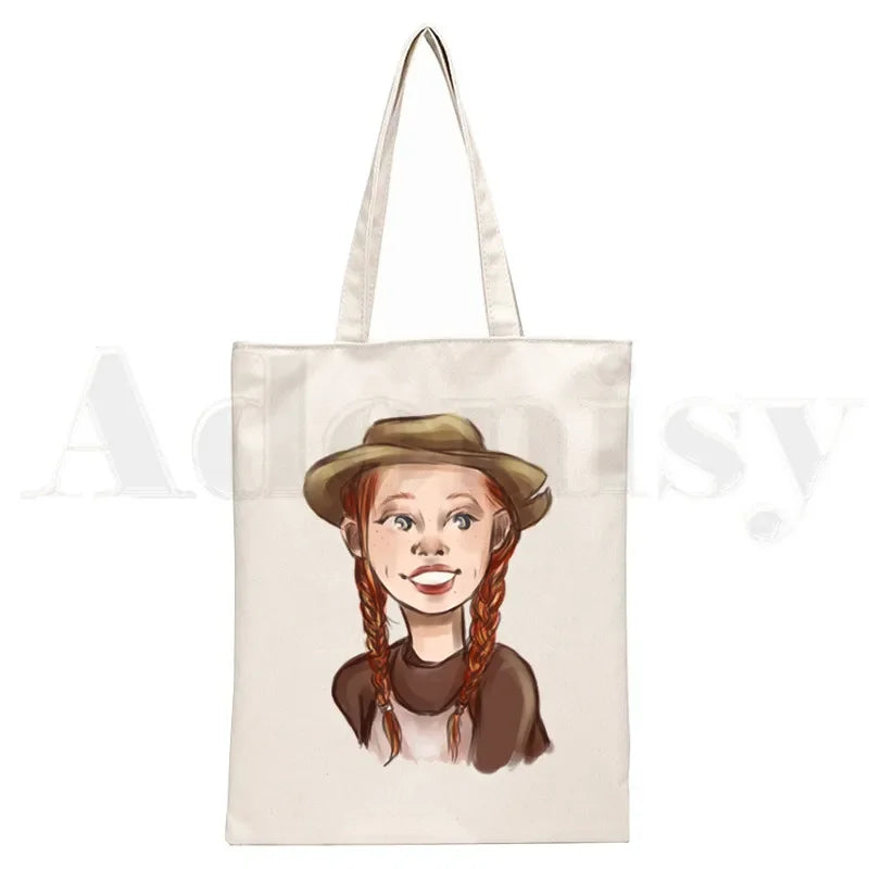 Anne Shirley Green Gables Handbags Shoulder Bags Casual Shopping Girls Handbag Women Elegant Canvas Bag