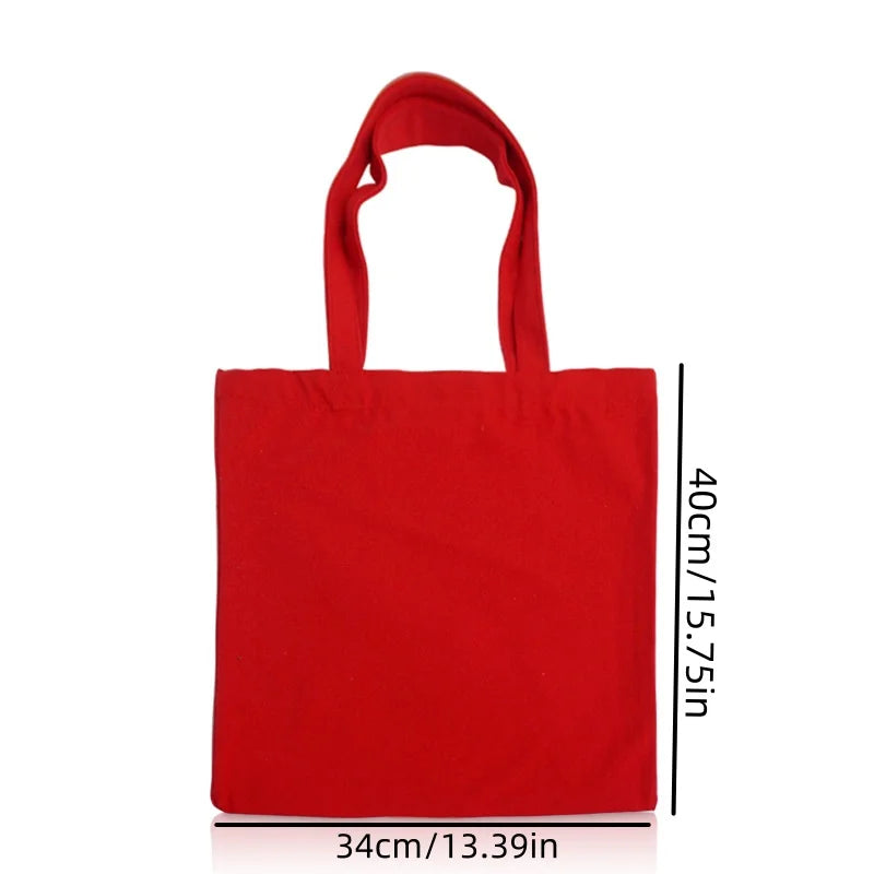 3/6/12/24Pcs Customized Logo Canvas Bag Reusable Grocery Shopping Cloth Bags Women's Handheld Shopping Bags 34x40cm