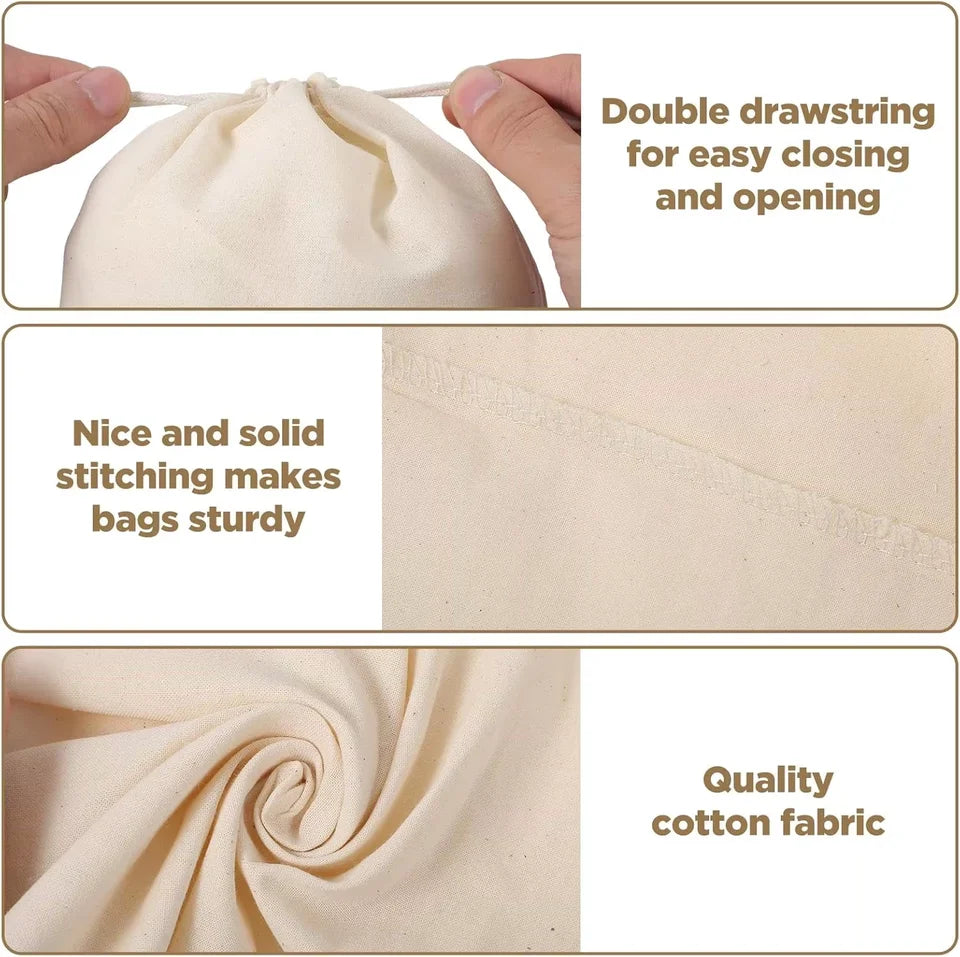 10/20Pcs Cotton Drawstring Storage Pouches Customized Gift Bags Sacks For Wedding Party Jewelry Packaging And Home Dust Bags