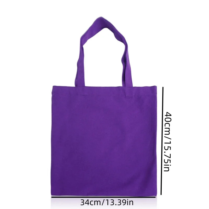 3/6/12/24Pcs Customized Logo Canvas Bag Reusable Grocery Shopping Cloth Bags Women's Handheld Shopping Bags 34x40cm