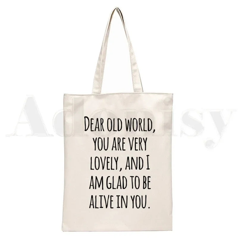 Anne Shirley Green Gables Handbags Shoulder Bags Casual Shopping Girls Handbag Women Elegant Canvas Bag