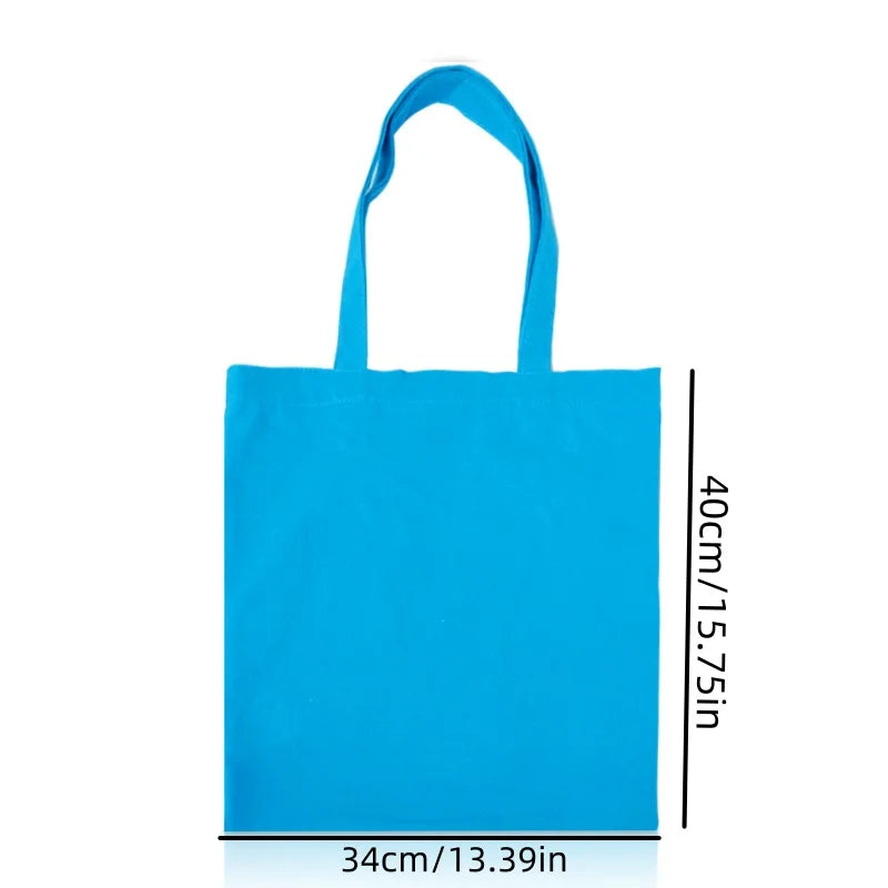 3/6/12/24Pcs Customized Logo Canvas Bag Reusable Grocery Shopping Cloth Bags Women's Handheld Shopping Bags 34x40cm