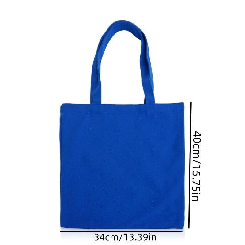 3/6/12/24Pcs Customized Logo Canvas Bag Reusable Grocery Shopping Cloth Bags Women's Handheld Shopping Bags 34x40cm