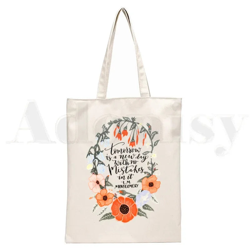 Anne Shirley Green Gables Handbags Shoulder Bags Casual Shopping Girls Handbag Women Elegant Canvas Bag
