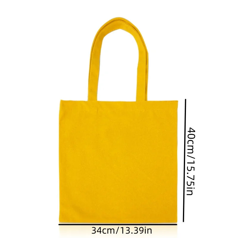 3/6/12/24Pcs Customized Logo Canvas Bag Reusable Grocery Shopping Cloth Bags Women's Handheld Shopping Bags 34x40cm