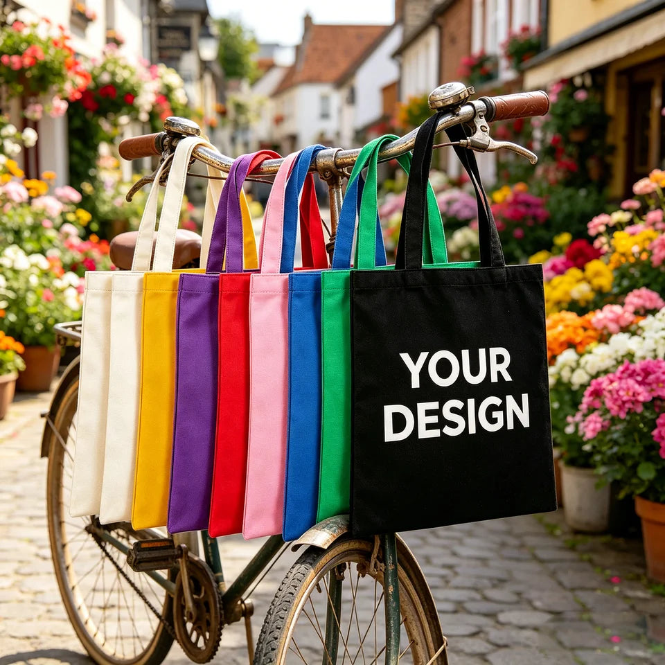 3/6/12/24Pcs Customized Logo Canvas Bag Reusable Grocery Shopping Cloth Bags Women's Handheld Shopping Bags 34x40cm