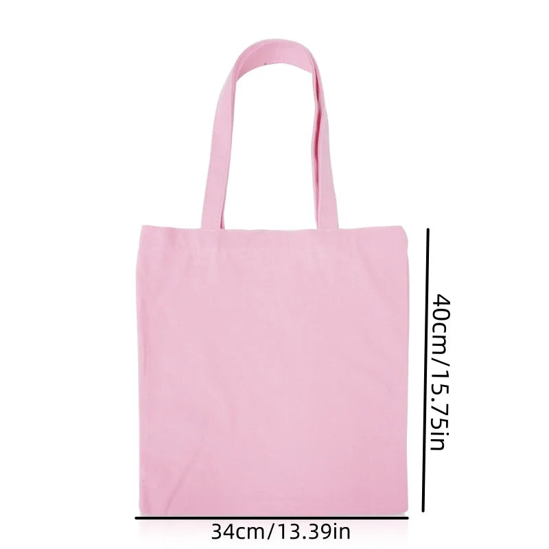 3/6/12/24Pcs Customized Logo Canvas Bag Reusable Grocery Shopping Cloth Bags Women's Handheld Shopping Bags 34x40cm