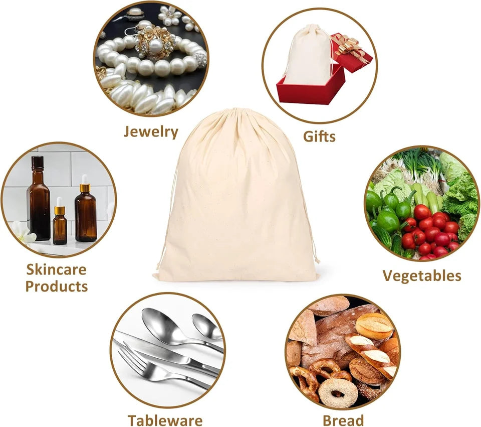 10/20Pcs Cotton Drawstring Storage Pouches Customized Gift Bags Sacks For Wedding Party Jewelry Packaging And Home Dust Bags