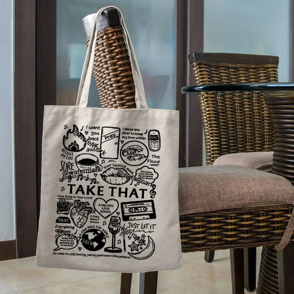 Take That Band Vintage Tote Bags Gift for Music Lover Bag Take That This Life on Tour 2024 Women's Handbag Canvas Tote Bag Y2k