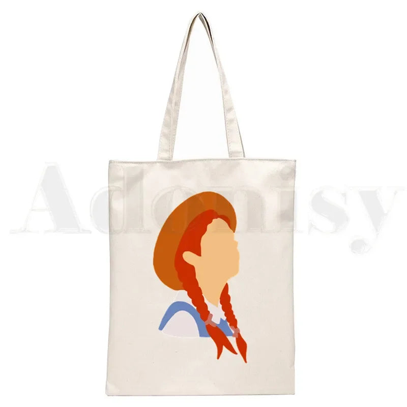 Anne Shirley Green Gables Handbags Shoulder Bags Casual Shopping Girls Handbag Women Elegant Canvas Bag