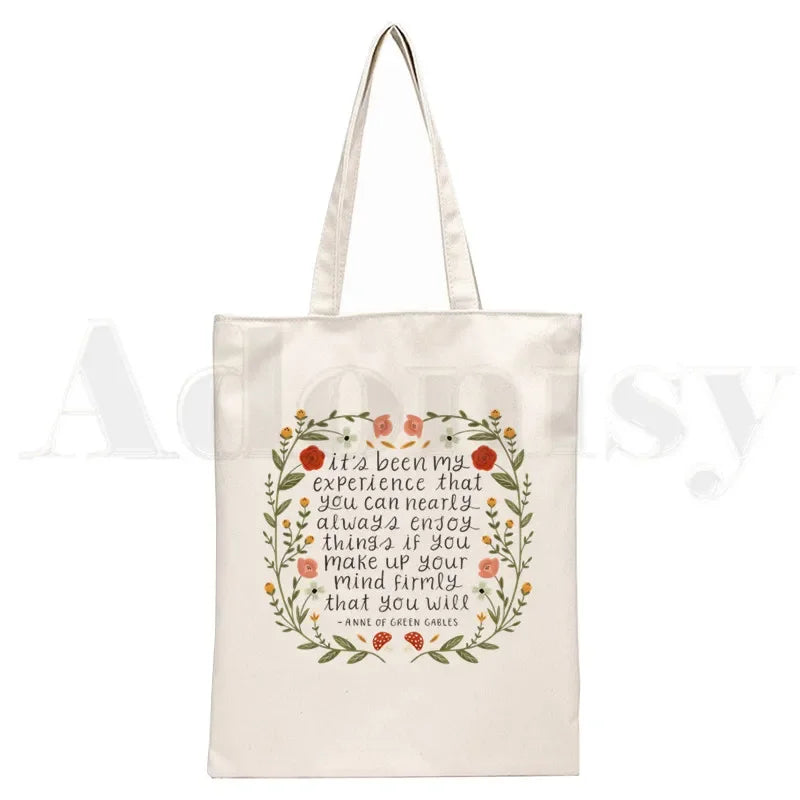 Anne Shirley Green Gables Handbags Shoulder Bags Casual Shopping Girls Handbag Women Elegant Canvas Bag