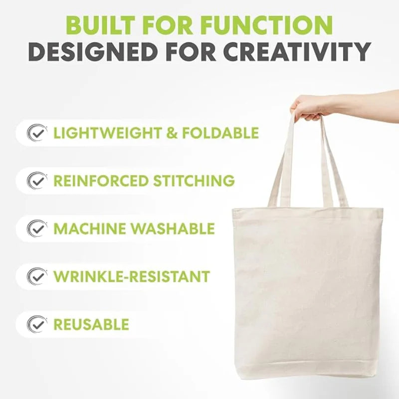 3/6/12/24Pcs Customized Logo Canvas Bag Reusable Grocery Shopping Cloth Bags Women's Handheld Shopping Bags 34x40cm