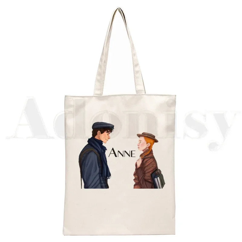 Anne Shirley Green Gables Handbags Shoulder Bags Casual Shopping Girls Handbag Women Elegant Canvas Bag