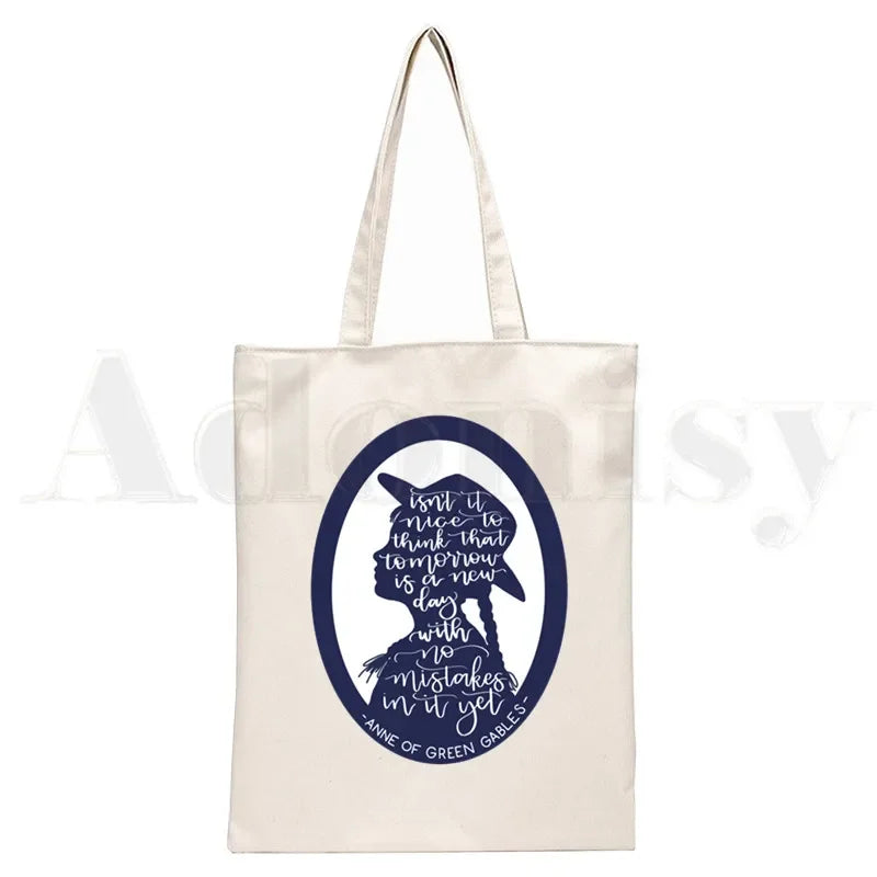 Anne Shirley Green Gables Handbags Shoulder Bags Casual Shopping Girls Handbag Women Elegant Canvas Bag