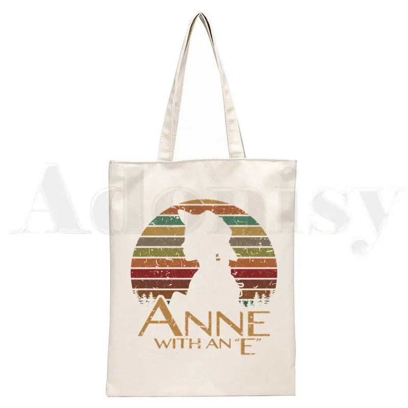 Anne Shirley Green Gables Handbags Shoulder Bags Casual Shopping Girls Handbag Women Elegant Canvas Bag