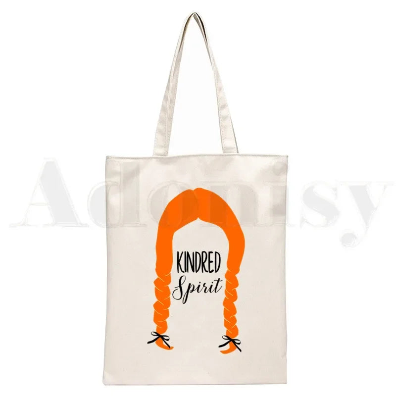 Anne Shirley Green Gables Handbags Shoulder Bags Casual Shopping Girls Handbag Women Elegant Canvas Bag